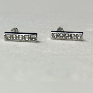 Touchstone Crystal by Swarovski Pave’ Bar Earrings